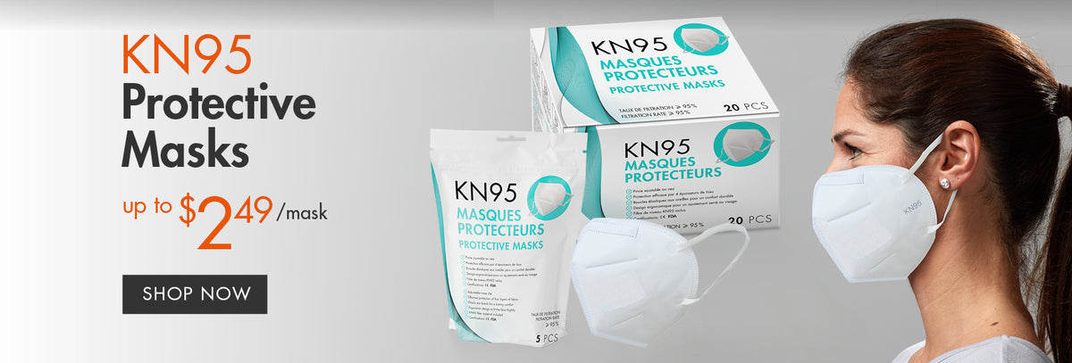 KN95 protective masks for medical or non-medical purpose. 90% filtration, grad FFP2 against viruses.