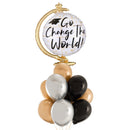 Black Gold & Silver Go Change The World Balloon Bouquet