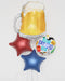 Beer Father's Day Foil Balloon Bouquet, 4 Balloons, Close Up Image