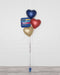 Best Dad Ever Heart Foil Balloon Bouquet, 4 Balloons, Full Image