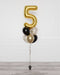 Black and Gold - Number Confetti Balloon Bouquet, 7 Balloons from Balloon Expert