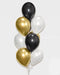 Black Gold And White Balloon Bouquet